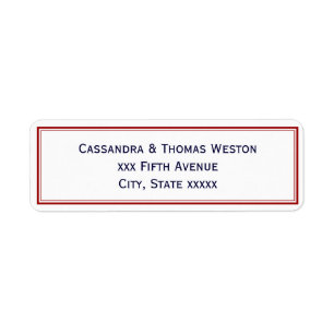 Simple Elegant Deep Red Framed Address Label