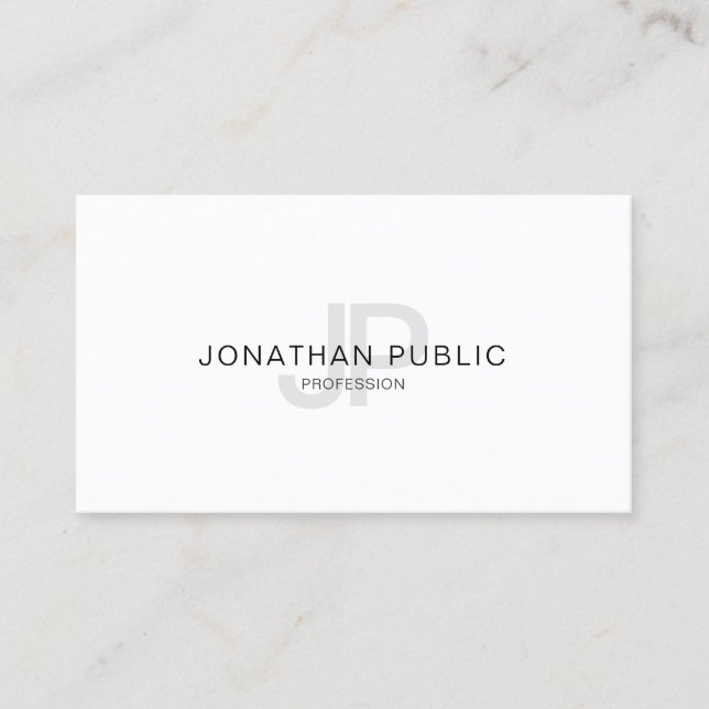 Simple Elegant Design Monogram Trendy Modern Business Card (Front)
