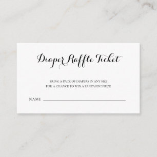 Simple Elegant Diaper Raffle Baby Shower Enclosure Card