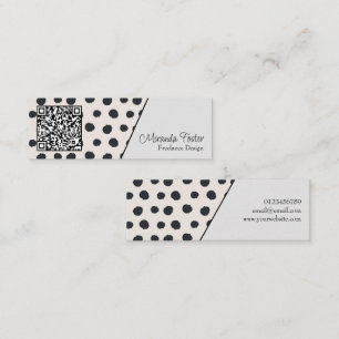 Simple Elegant Dotted QR Code Mini Business Card