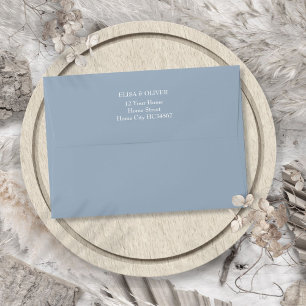 Simple Elegant Dusty Blue Return Address Envelope