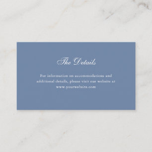 Simple Elegant Dusty Blue   Wedding Details Enclosure Card