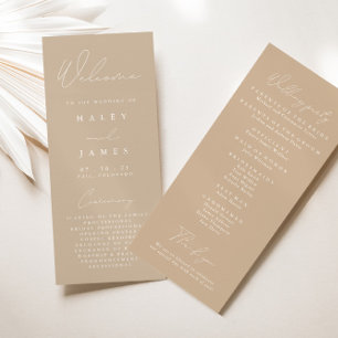 Simple Élégant Dusty Taupe Programme de mariage