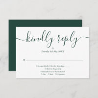 Simple Elegant Emerald Green Script Meal Choice