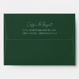 Simple Elegant Emerald Green Wedding Invitation Envelope