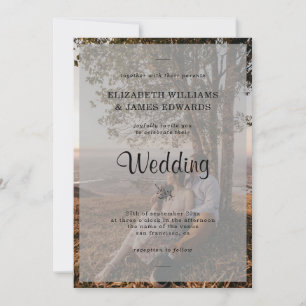 Simple Elegant Engagement Photo Wedding Invitation