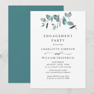 Simple Elegant Eucalyptus ENGAGEMENT PARTY Invitation