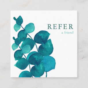 Simple Elegant Eucalyptus Leaves Referral Card