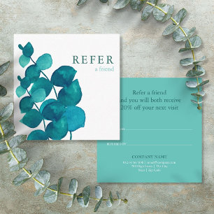 Simple Elegant Eucalyptus Leaves Referral Card