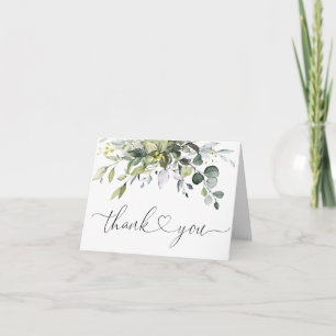 Simple Elegant Eucalyptus Watercolor Greenery Thank You Card