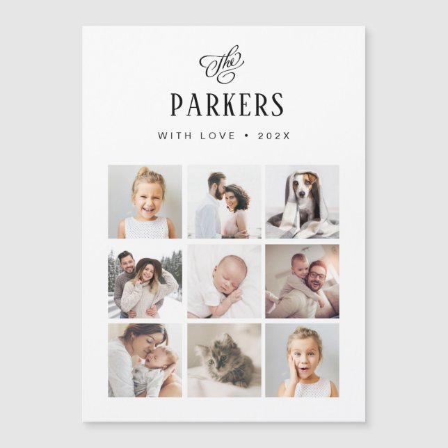 Simple Elegant Family Multi Photo Grid | Christmas (Front)