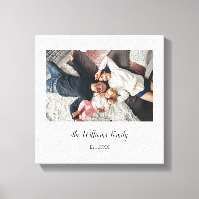 Simple Elegant Family Photo Canvas Print (Front)