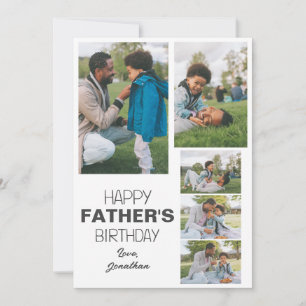 Simple elegant Fathers Day Sweet Photo Collage Holiday Card