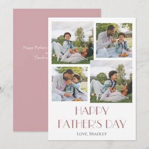 Simple elegant Fathers Day Sweet Photo Collage Holiday Card