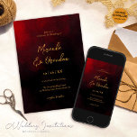 Simple Elegant Faux Gold Script Red Black Wedding Invitation<br><div class="desc">Invite your guests in truly opulent style with our legant Simple Elegant Faux Gold Script Red Black Wedding Invitations. Crafted meticulously with love by Mylini Design, each component of these invitations exudes sophistication and grandeur. The eye-catching faux gold foil script, set against a romantic red and black backdrop, provides a...</div>