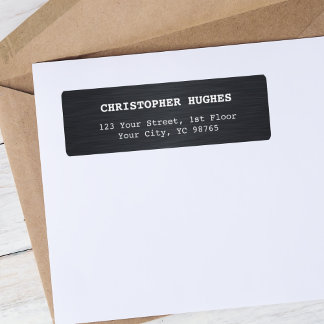 Simple Elegant Faux Metal Black White Business