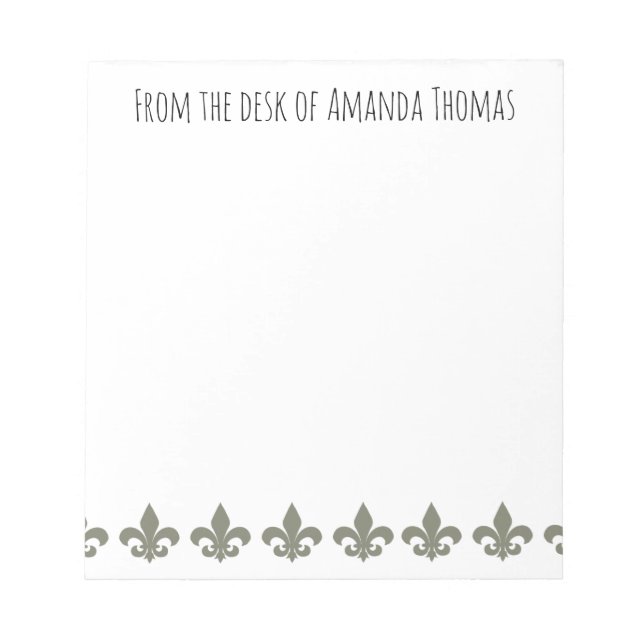 Simple Elegant Fleur de Lis Minimalist Notepad (Front)