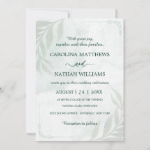 Simple Elegant Floral Corners Wedding Invitation
