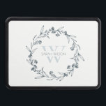 Simple Elegant Floral Laurel Wreath Monogram Trailer Hitch Cover<br><div class="desc">If you need any further customisation please feel free to message me on yellowfebstudio@gmail.com.</div>