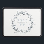 Simple Elegant Floral Laurel Wreath Monogram Trailer Hitch Cover<br><div class="desc">If you need any further customisation please feel free to message me on yellowfebstudio@gmail.com.</div>