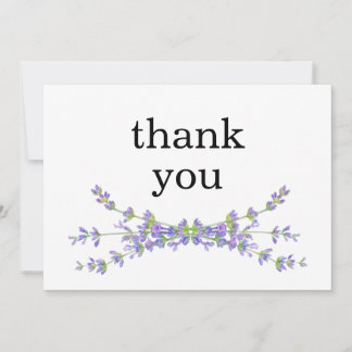 Simple elegant floral minimalist lavender thank you card