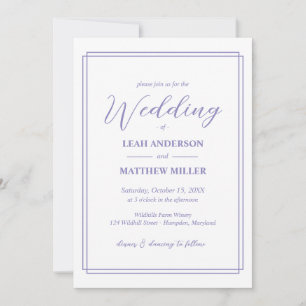 Simple Elegant Floral Pattern Wedding Invitation
