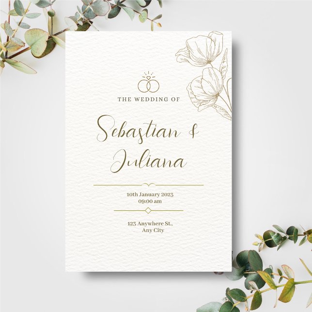 Simple Elegant Floral Personalized Photo Wedding  (Creator Uploaded)