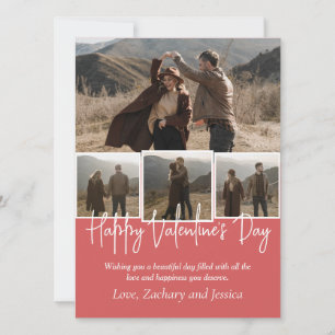 Simple Elegant Floral valentine's day couple photo Holiday Card