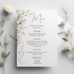 Simple Elegant Floral Wedding  Menu<br><div class="desc">A design featuring Simple Elegant Floral is characterized by a minimalist approach to floral elements, focusing on the beauty of nature without being too ornate or overwhelming. The use of clean lines, white space, and a limited colour palette allows the floral elements to stand out and create a sense of...</div>