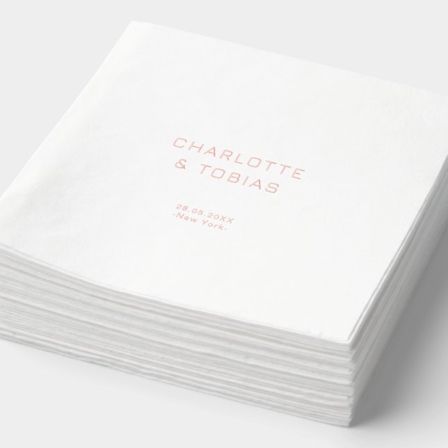 Simple Elegant Foil Wedding  Napkins (Detail)