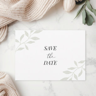 Simple Elegant Foliage Photo Save the Date