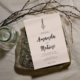 Simple Elegant Font Calligraphy Wedding Invitation