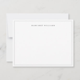 Simple Elegant Formal Grey Border Full Name  Card