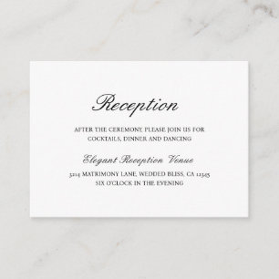 Simple Elegant Formal Traditional Wedding Enclosure Card