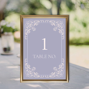 Simple Elegant French Lilac Vintage Border Table Number