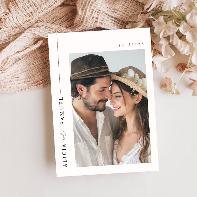 Simple Elegant Front & Back Photo Wedding Invitation (Creator Uploaded)