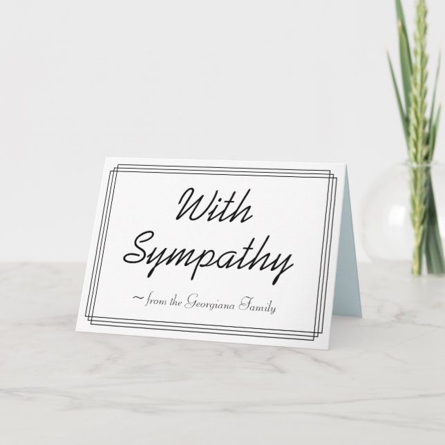 Simple, Elegant, Funeral Condolences Card (Front)