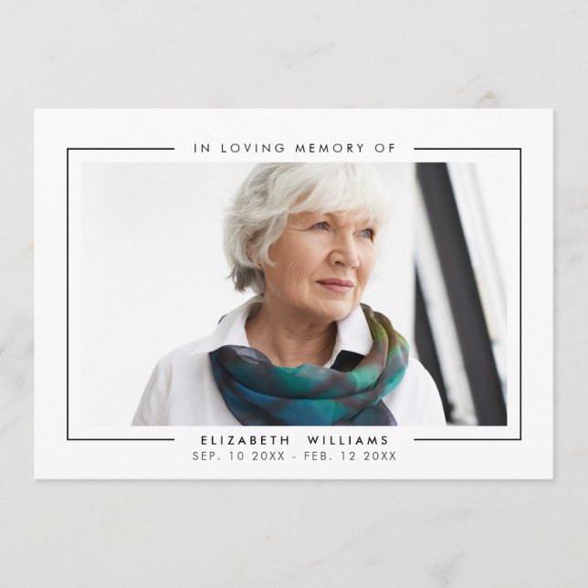 Simple Elegant Funeral Photo Program (Front)