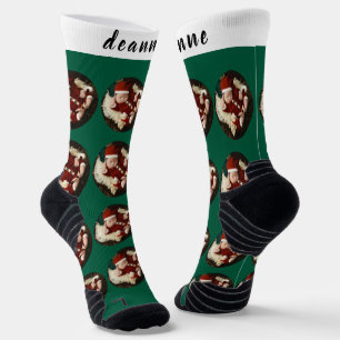 Simple Elegant Funny Christmas Family Photo Socks