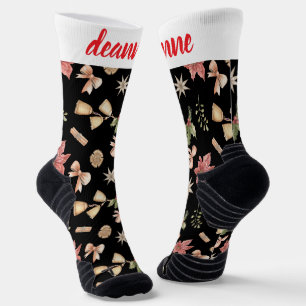 Simple Elegant Funny Christmas Family Socks