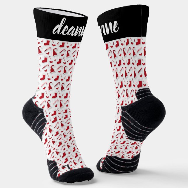 Simple Elegant Funny Christmas Family Socks (Angled)