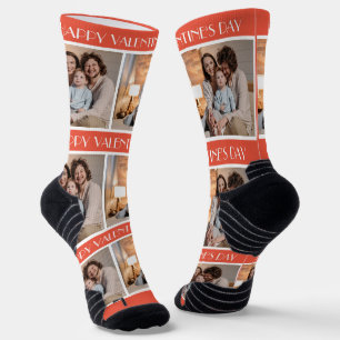 Simple Elegant Gift Valentines day Family Photo Socks