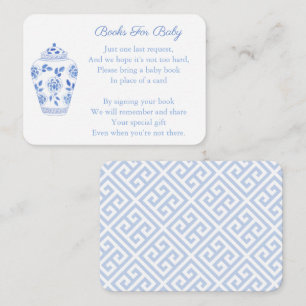 Simple Elegant Ginger Jar Baby Shower Bring A Book Enclosure Card