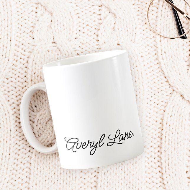 Simple Elegant Girly Script Calligraphy Name Coffee Mug (Creator Uploaded)