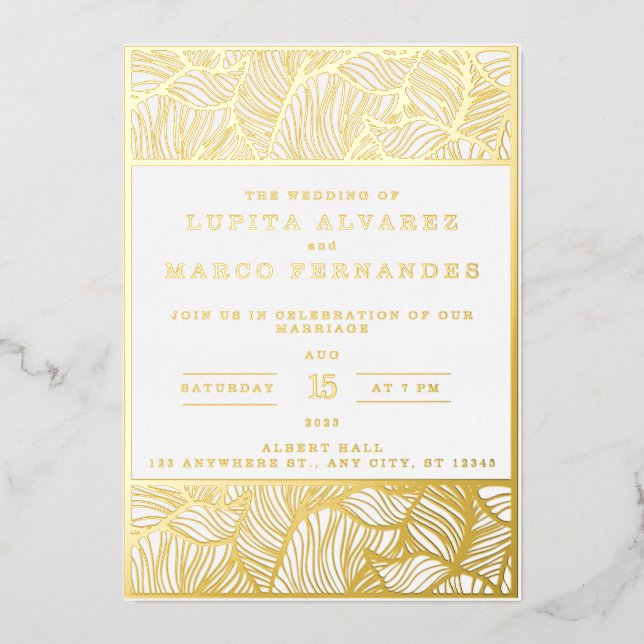 Simple Elegant Gold and White Wedding Real (Front)