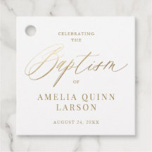 Simple Elegant Gold Calligraphy Script Baptism