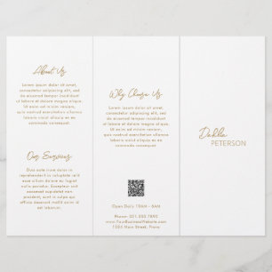 Simple Elegant Gold Contemporary QR Code Modern Flyer