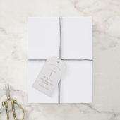 Simple Elegant Gold Cross Baptism Christening Gift Tags (With Twine)
