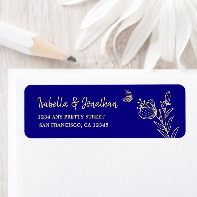 Simple elegant gold flower royal blue wedding (Insitu)