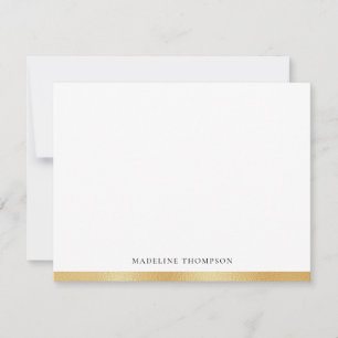 Simple Elegant Gold Foil Border Classic Typography Card